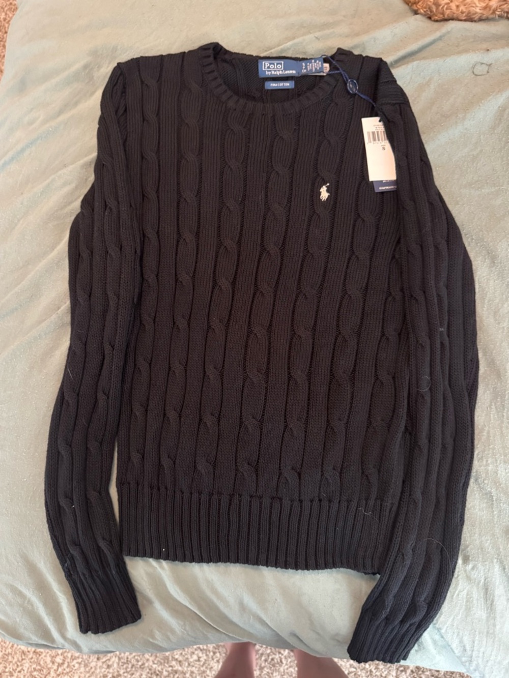 Ralph Lauren Cable-Knit Cotton Crewneck Sweater